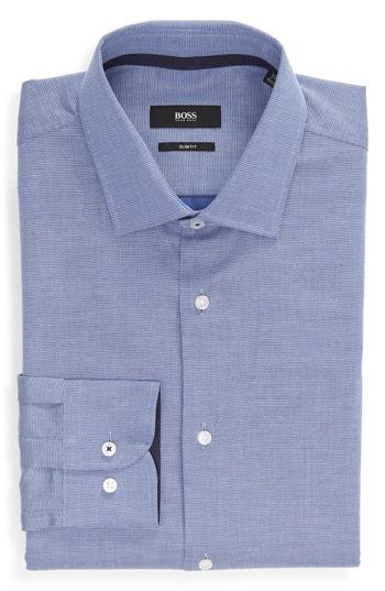 Men's Boss Jesse Slim Fit Solid Dress Shirt - Blue