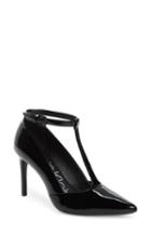 Women's Calvin Klein Rocha T-strap Pump .5 M - Black