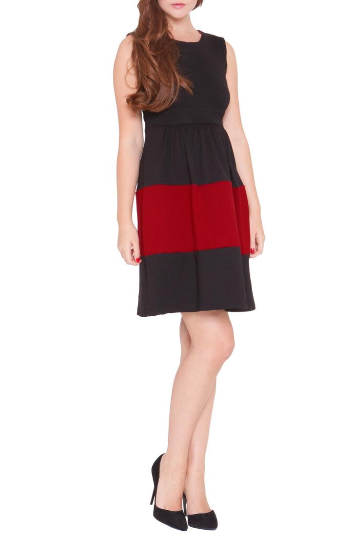 Women's Olian 'caroline' Colorblock Maternity Dress - Black