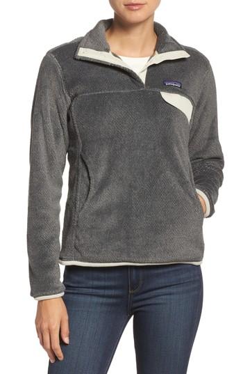 Women's Patagonia Re-tool Snap-t Fleece Pullover - Grey