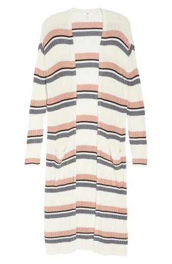 Women's Bp. Stripe Midi Open Cardigan - Ivory