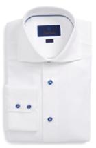 Men's David Donahue Trim Fit Diamond Weave Dress Shirt .5 32/33 - White