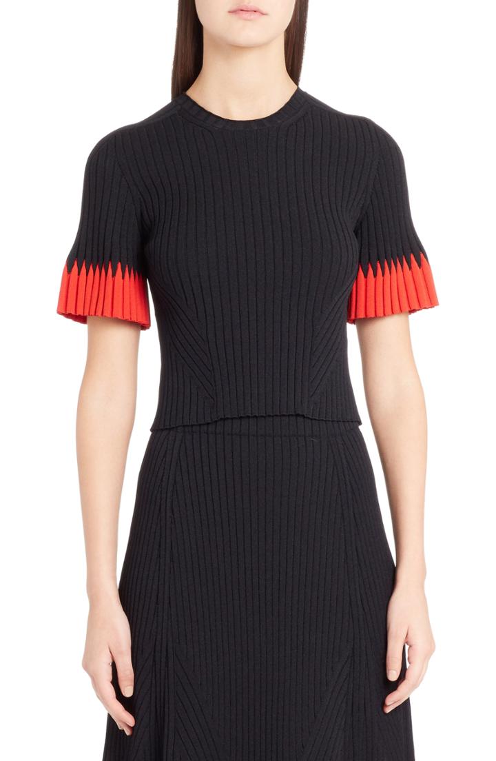 Women's Alexander Mcqueen Rib Knit Crop Top - Black