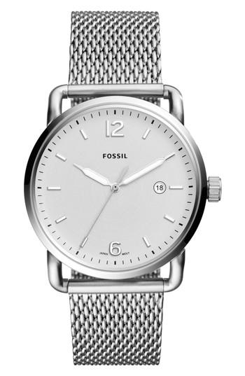 Men's Fossil The Commuter Mesh Strap Watch, 42mm
