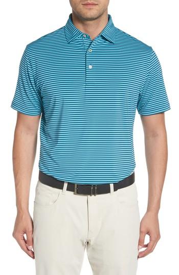 Men's Peter Millar Comp Stripe Jersey Polo - Grey