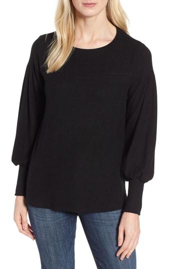 Women's Gibson Blouson Sleeve Cozy Fleece Pullover - Black