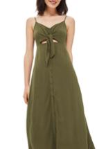 Women's Topshop Knot Front Slipdress Us (fits Like 14) - Green