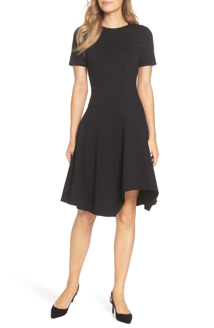 Women's Leith Long Sleeved Shirred Cuff Dress - Black