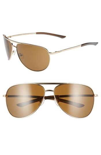Men's Smith Serpico 2 65mm Mirrored Chromapop(tm) Polarized Aviator Sunglasses - Matte Gold