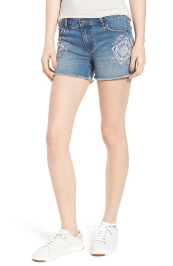 Women's Billy T Embroidered Denim Shorts - Blue