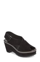 Women's Pedro Garcia Fayre Cross Strap Wedge Sandal .5us / 35.5eu - Black