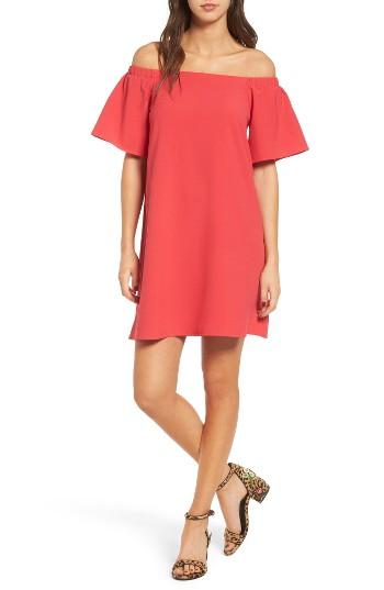 Women's Bp. Off The Shoulder Shift Dress - Coral