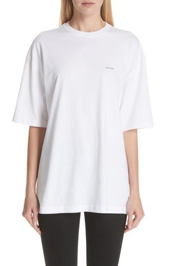 Women's Balenciaga Mini Logo Oversized Tee - White