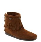 Women's Minnetonka Fringed Moccasin Bootie M - Brown
