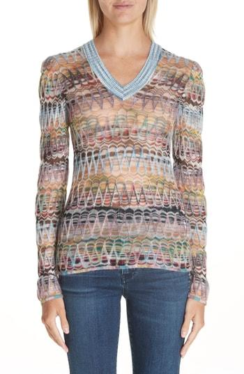 Women's Missoni Open Knit Sweater Us / 36 It - Blue