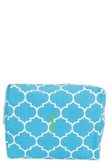Cathy's Concepts Monogram Cosmetics Bag, Size - Blue