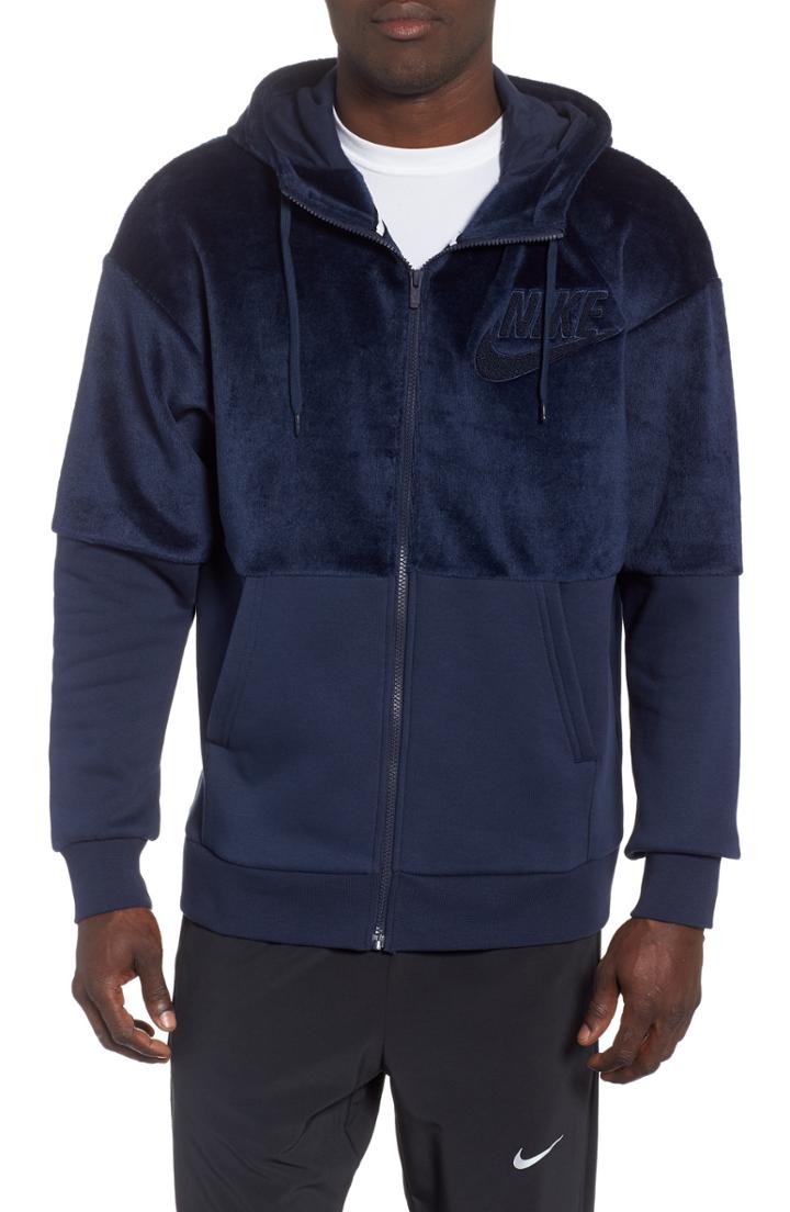 Men's Nike Nsw Fleece Zip Hoodie R - Blue