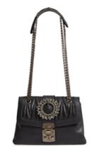 Fendi Grace Matelasse Leather Shoulder Bag - Black