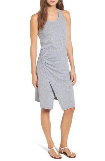 Women's Caslon Racerback Side Ruched Cotton Blend Tank Dress - Blue