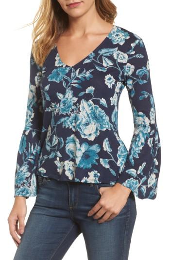 Women's Lucky Brand Encinitas Bell Sleeve Top - Blue