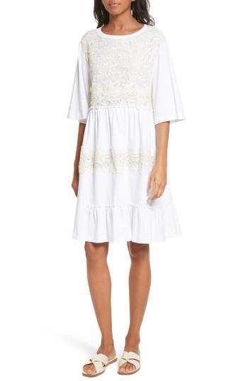 Women's See By Chloe Crochet Panel Dress - White