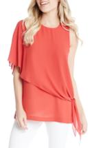 Women's Karen Kane Side Tie Asymmetrical Top - Red