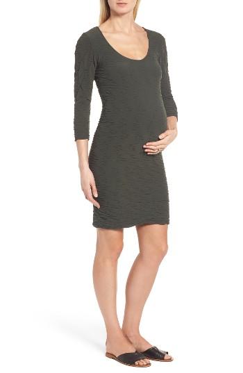 Women's Tees By Tina Crinkle Maternity Sheath Dress, Size - Green