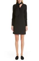 Women's Partow Tie Neck Matte Crepe Dress - Black