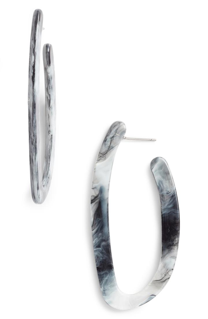 Women's Halogen Hacked Classic Elongated Hoop Earrings