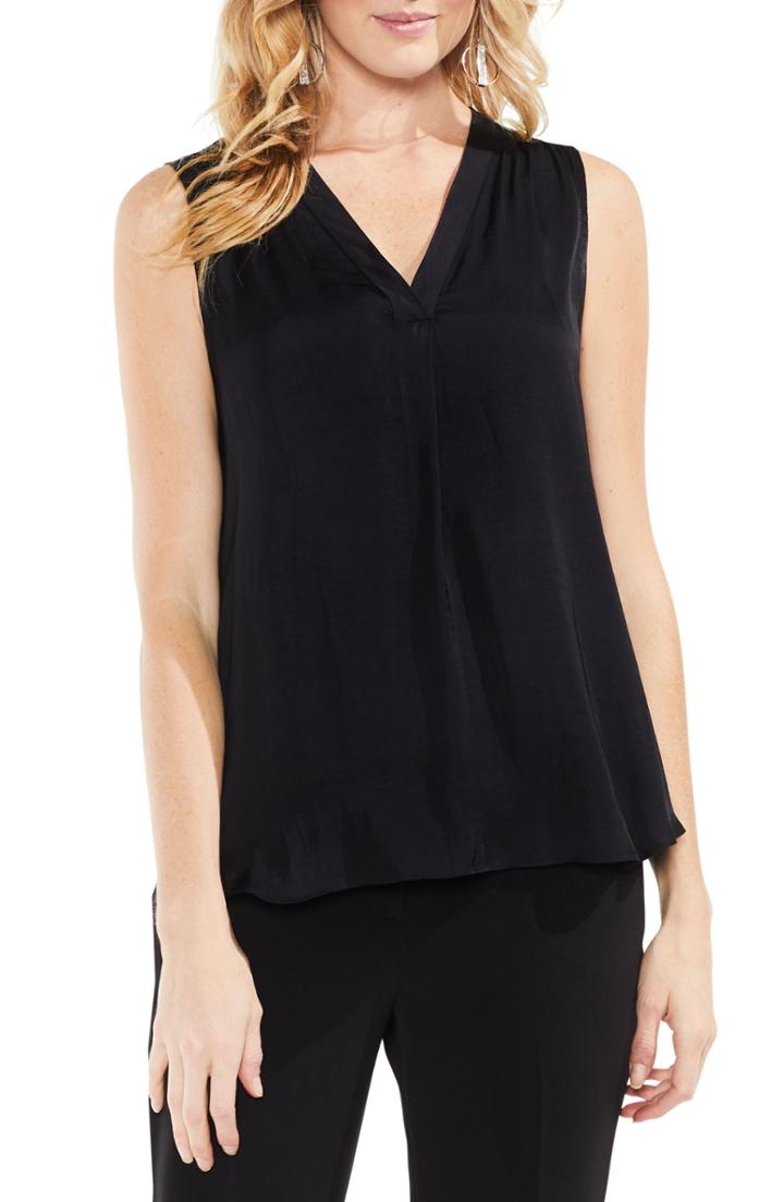 Women's Vince Camuto Rumpled Satin Blouse, Size - White