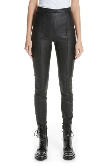 Women's Alexander Wang Leather Leggings - Black