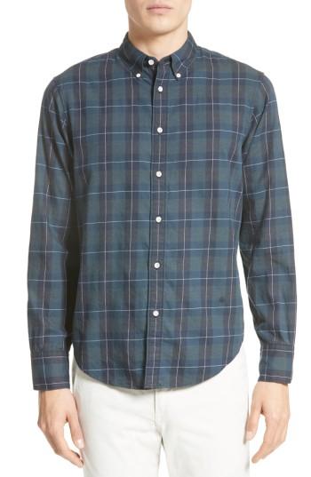 Men's Rag & Bone Tomlin Plaid Sport Shirt, Size - Blue