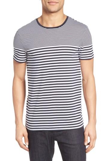 Men's Boss Tessler Slim Fit Stripe T-shirt, Size - Blue