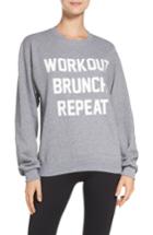 Women's Private Party Workout Brunch Repeat Sweatshirt - Grey