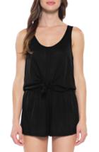 Women's Becca Breezy Basics Knot Cover-up Romper - Black