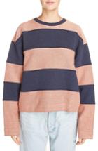 Women's Acne Studios Diana Stripe Sweatshirt - Blue