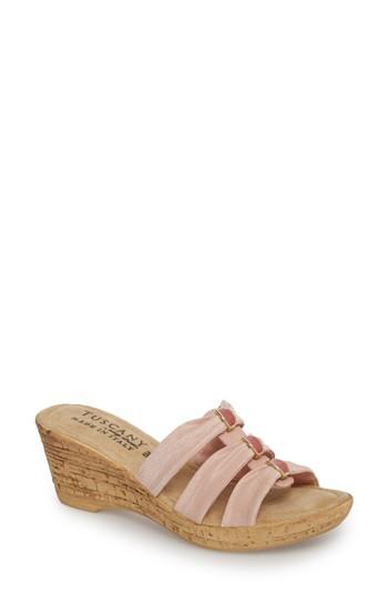 Women's Tuscany By Easy Street Andrea Wedge Slide N - Pink