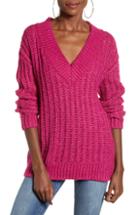 Women's Vero Moda Becca V-neck Chunky Sweater - Pink