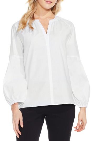 Women's Vince Camuto Cotton Poplin Peasant Blouse - White