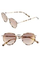 Women's D'blanc Prologue 48mm Round Sunglasses - Havana Gold/ Brown Flash