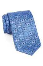 Men's Ermenegildo Zegna Medallion Woven Silk Tie, Size - Blue