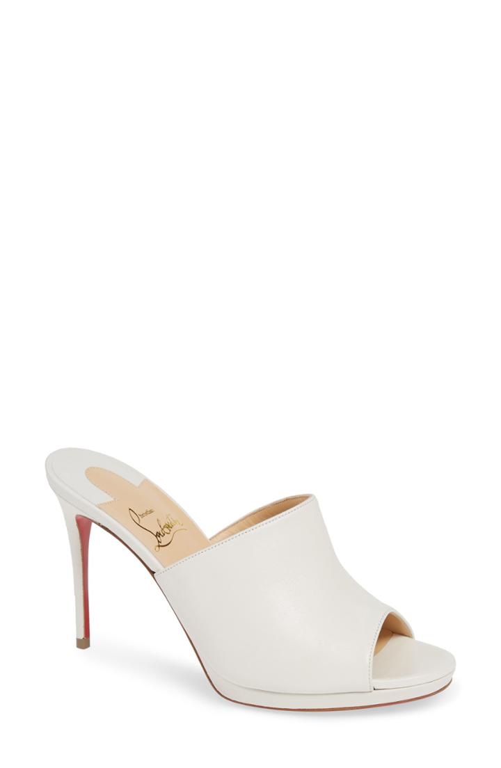 Women's Christian Louboutin Pigamule Sandal .5us / 37.5eu - White