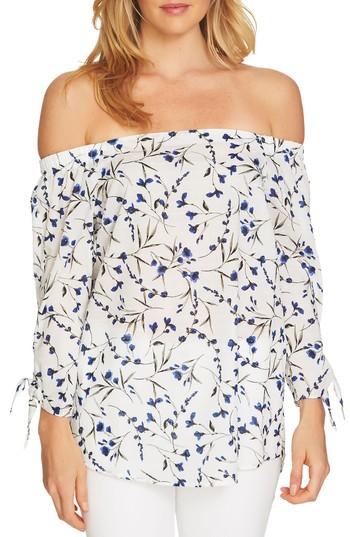 Women's Cece Graceful Floral Off The Shoulder Top - White