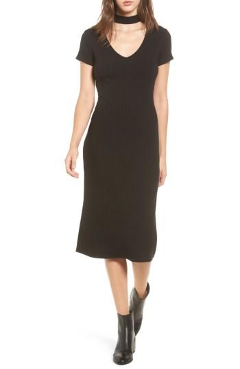 Women's One Clothing Ribbed Choker Midi Dress