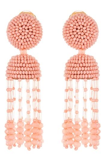 Women's Oscar De La Renta Short Beaded Tassel Earrings