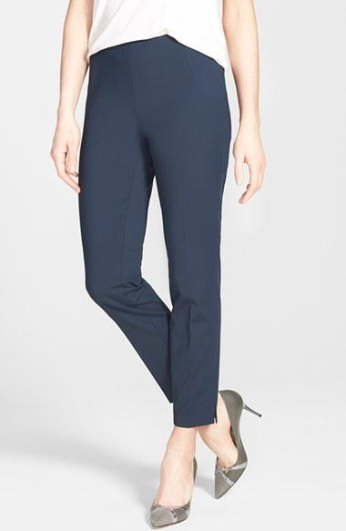 Women's Lafayette 148 New York 'stanton' Slim Leg Ankle Pants - Blue