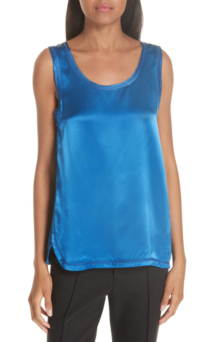 Women's Valentino Scallop Detail Wool & Silk Top