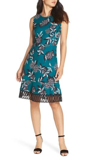 Women's Julia Jordan Crepe Scuba A-line Dress - Green