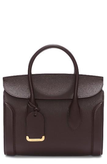 Alexander Mcqueen Medium Heroine Calfskin Leather Shopper - Red