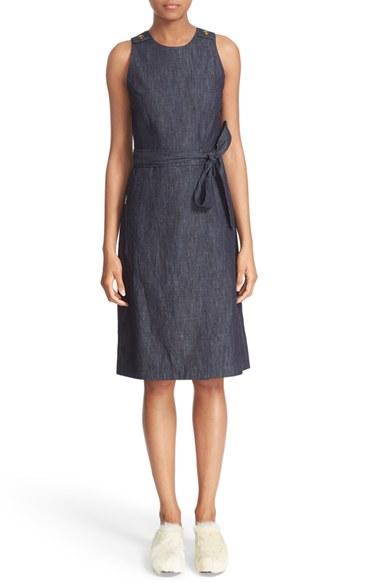 Women's Tomas Maier Belted Denim Dress